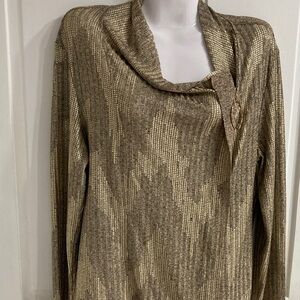 Shimmering Gold Cowl Neck Sweater
